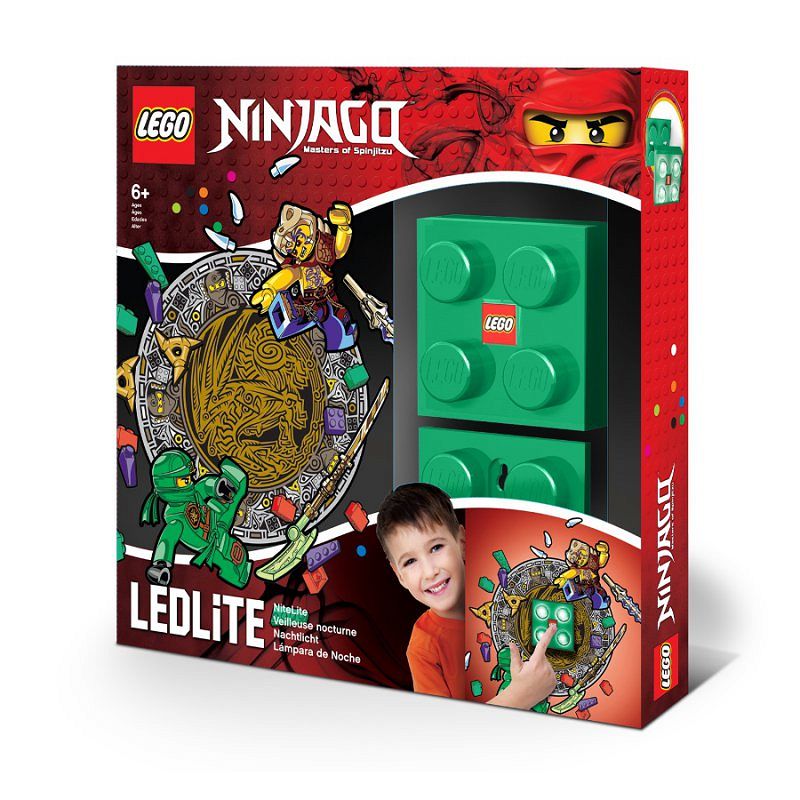 LEGO Lampka klocek zielony Ninjago Lloyd + naklejka  LGL-NI4L