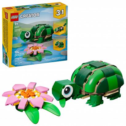 LEGO® 31377 Creator 3w1 - Żółw i kwiat lilii wodnej