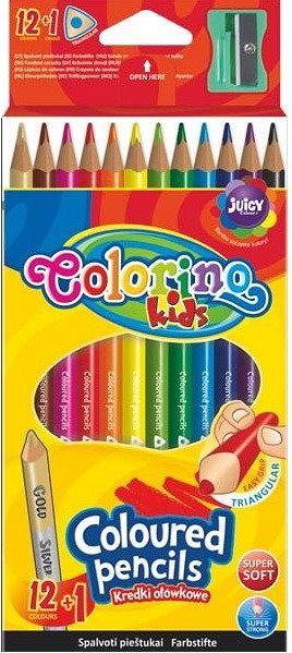 Kredki ołówkowe 12+1 kolorów + temperówka COLORINO