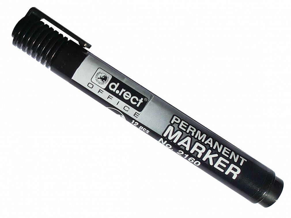 Marker permanentny z okrągłą końcówką - czarny  D.RECT OFFICE