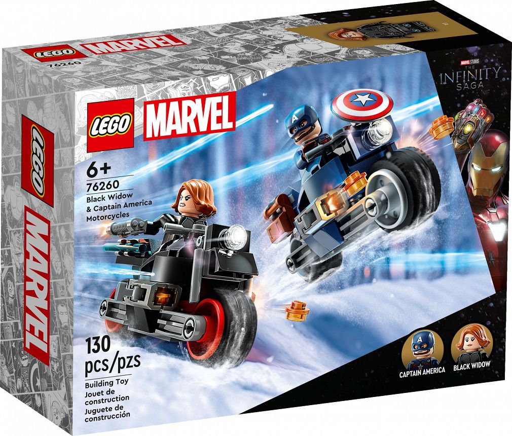 Lego Marvel Motocykle Czarnej Wdowy I Kapitana Ameryki 76260