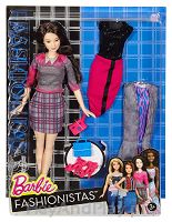 Barbie Fashionistas - Lalka z ubrankami Chic With A Wink