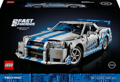LEGO Technic Samochód Nissan Skyline GT-R (R34) z filmu Za szybcy, za wściekli 42210