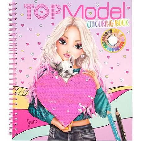 Top Model Kolorowanka z naklejkami i cekinami 