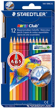 Kredki ołówkowe akwarelowe z systemem A-B-S 12 kolorów + pędzelek STAEDTLER