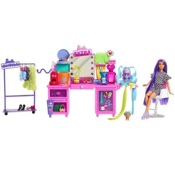 Barbie Extra Toaletka Zestaw + Lalka