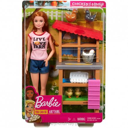 Barbie Lalka Farmerka z Kurczętami i Akcesoria FXP15