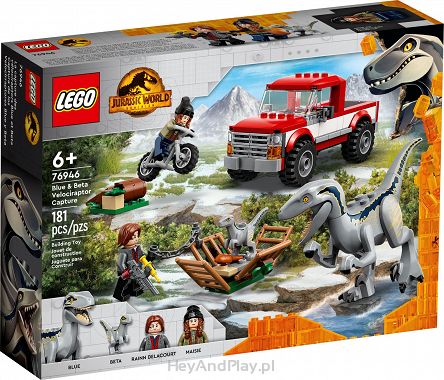 Lego Jurassic Schwytanie Welociraptorów Blue i Bety 76946