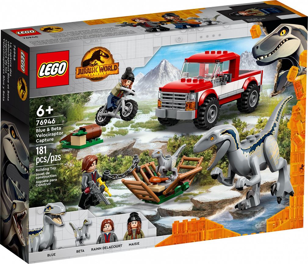 Lego Jurassic Schwytanie Welociraptorów Blue i Bety 76946