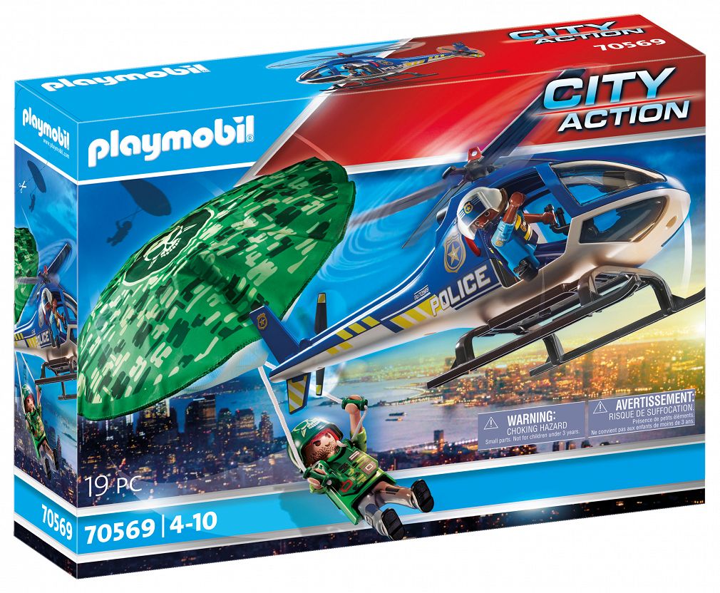 Playmobil City Action Policyjny śmigłowiec: Ucieczka ze spadochronem 70569