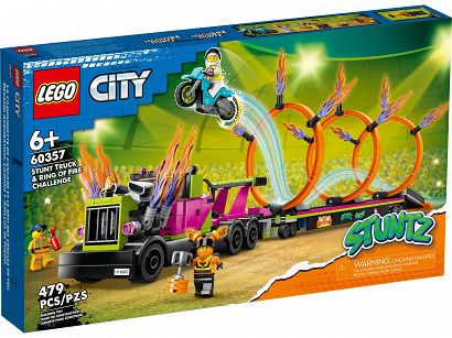 Lego City Wyzwanie Kaskaderskie — Ciężarówka I Ogniste Obręcze 60357