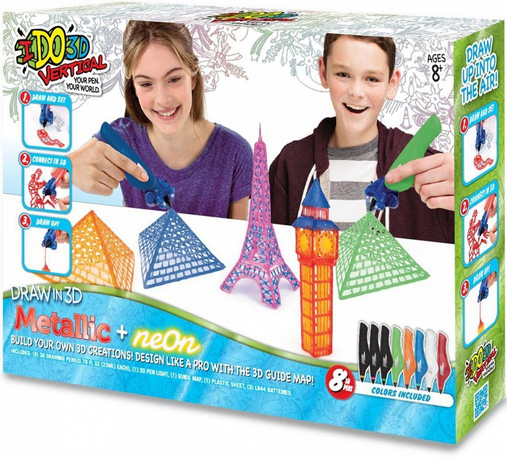 I Do 3D Go Vertical Zestaw Metaliczny Kolor 8 Długopisów 3D