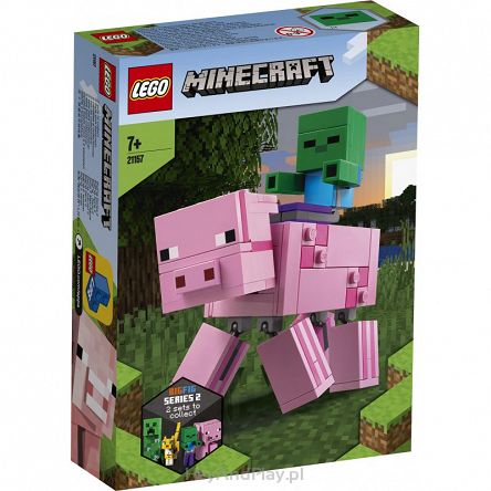 Lego Minecraft Bigfig Świnka i Mały Zombie 21157 