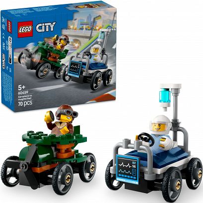 LEGO 60459 City - Zestaw wyścigówek: samolot kontra łóżko szpitalne