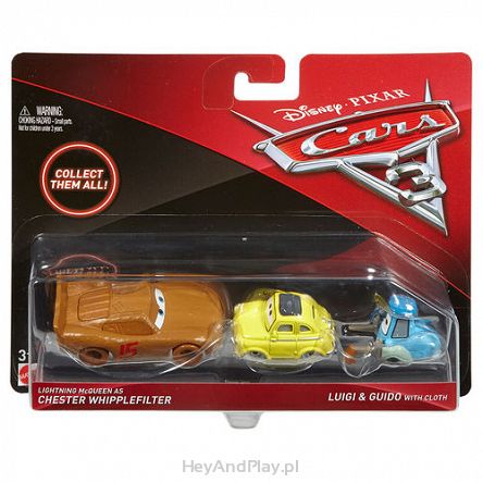 Mattel - Cars Auta 3 McQueen & Luigi & Guido DXV99 DXW00