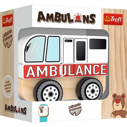Zabawka drewniana. Ambulans Trefl