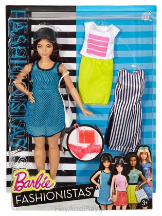 Barbie Fashionistas - Lalka z ubrankami So Sporty, Curvy Dark-Haired