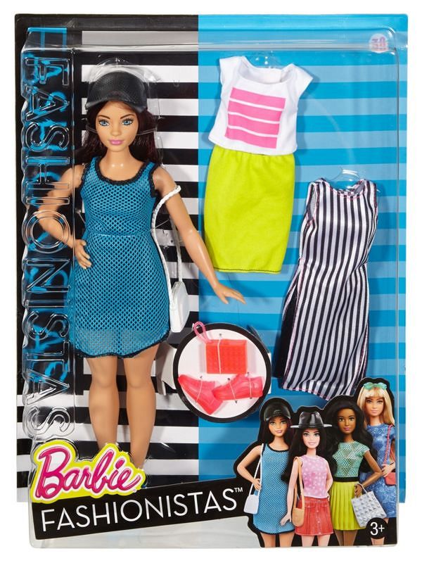 Barbie Fashionistas - Lalka z ubrankami So Sporty, Curvy Dark-Haired