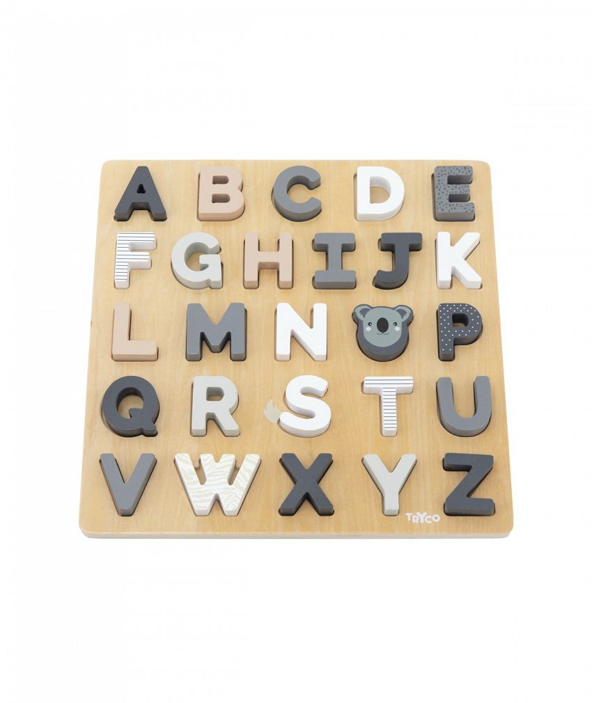 Drewniane Puzzle Alfabet