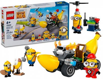 LEGO-  Minions Minionki i bananowóz  75580