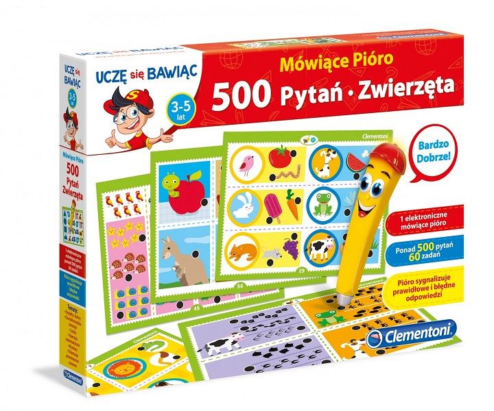 Clementoni Mówiące Pióro 500 Pytań Zwierzęta 60962
