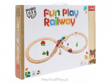Fun Play Railway Pociąg Drewniany 61686