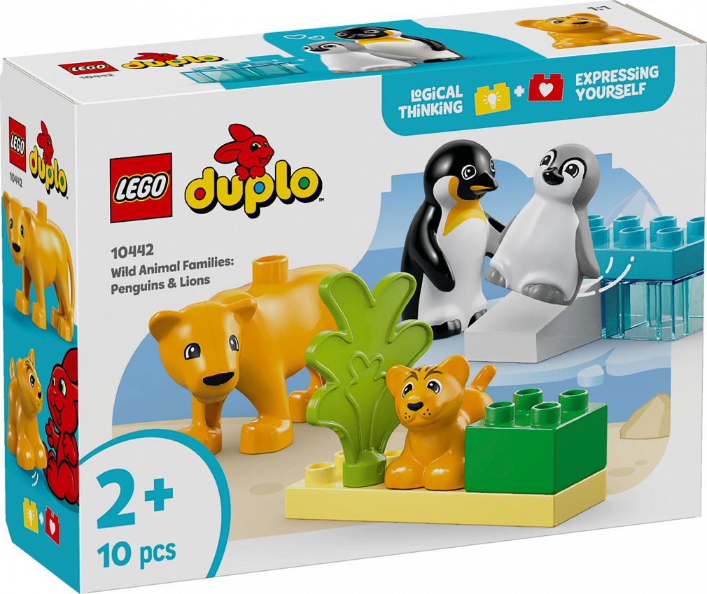 LEGO 10442 Duplo - Rodziny dzikich zwierząt: pingwiny i lwy