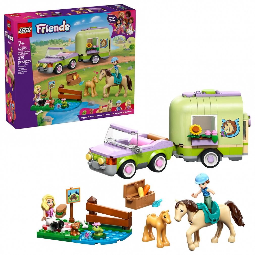 LEGO® 42695 Friends - Przyczepa z koniem i źrebaczkiem