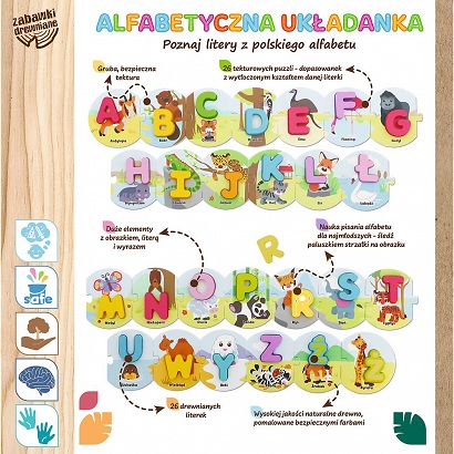 Zabawka drewniana - Alfabetyczna układanka Trefl 