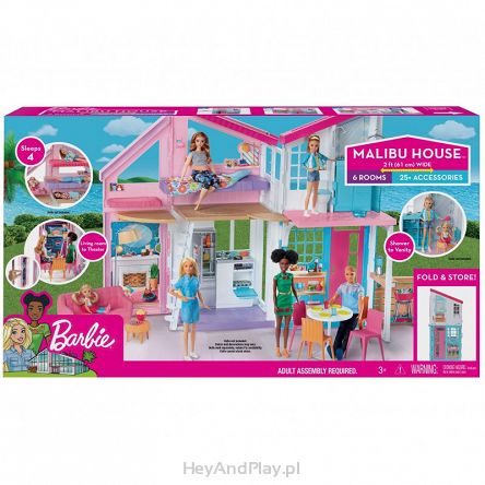 Barbie Domek Malibu dla Lalek z Wyposażeniem FXG57