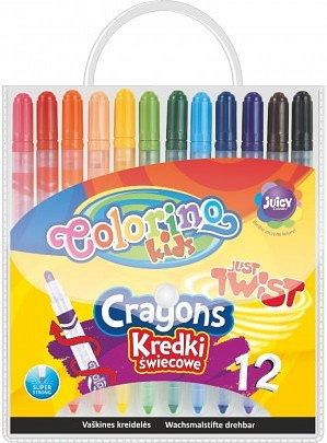 Kredki świecowe wykręcane 12 kolorów COLORINO