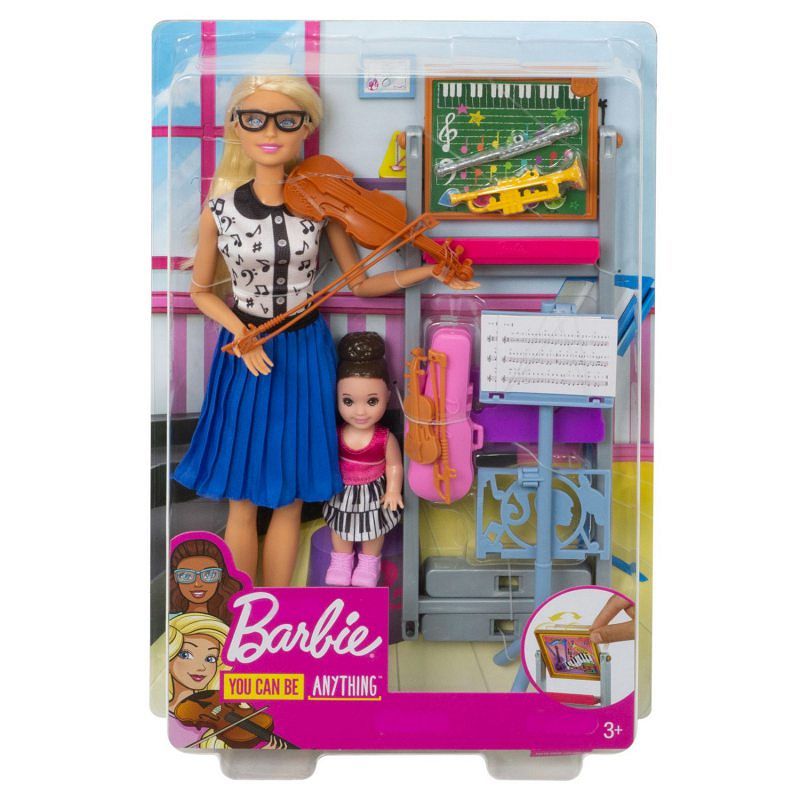 Barbie Lalka Nauczycielka Muzyki z Uczennicą + Akcesoria FXP18