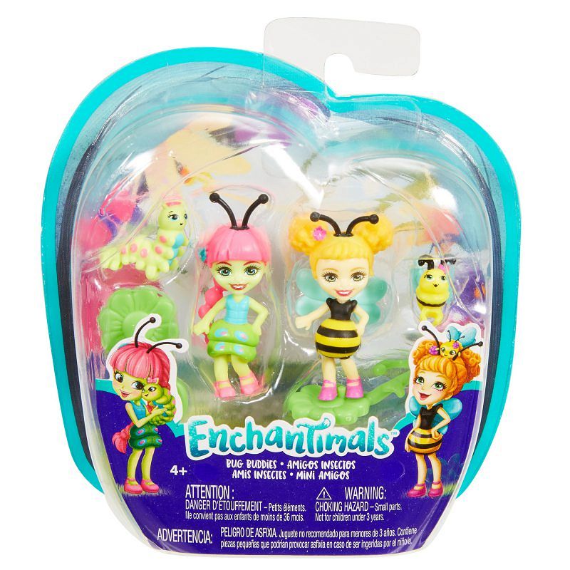 Enchantimals Lalki Małe Przyjaciółki 2-pak Kwitnący Ogród Cay Caterpillar i Beetrice Bee FXM88