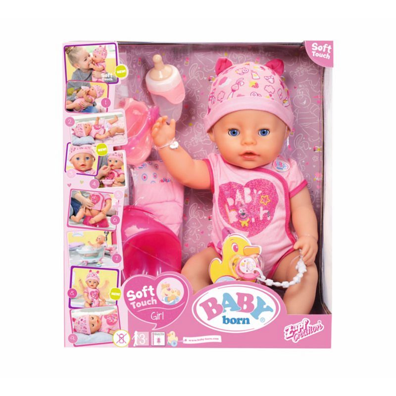 Baby Born Lalka Interaktywna Soft Touch Dziewczynka 43 cm 824368
