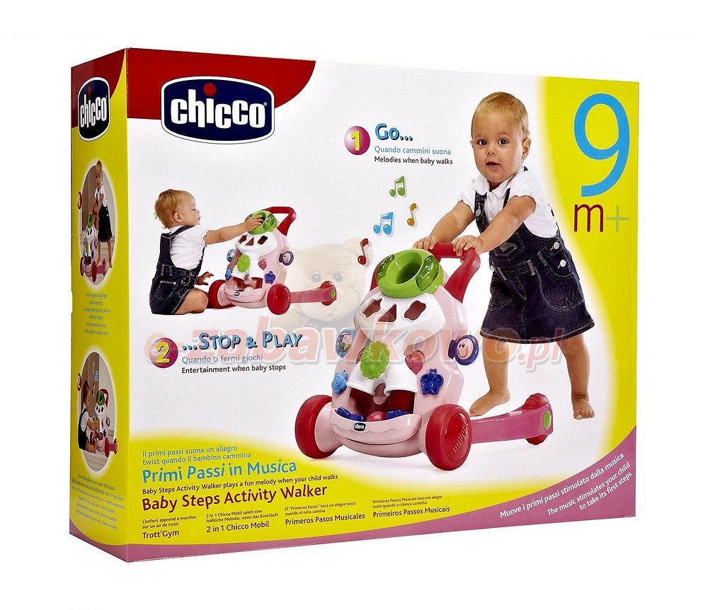 Chicco Grający Różowy Pchacz 