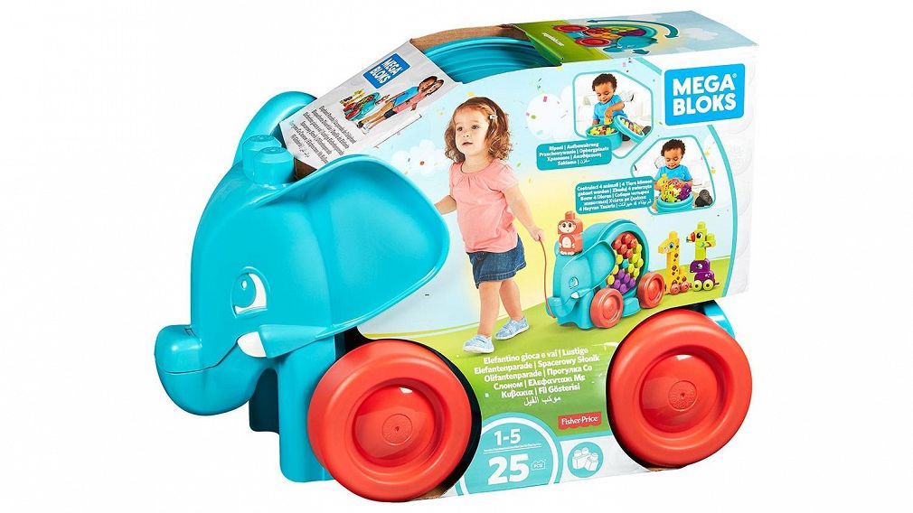 FISHER-PRICE Mega Bloks Spacerowy Słonik - zielony FFG21