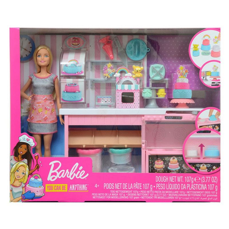 Barbie Zestaw Pracownia Wypieków Lalka + Akcesoria + Masa Plastyczna GFP59