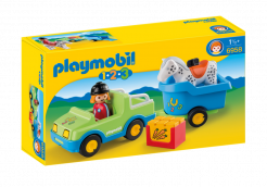 PLAYMOBILE Samochód z przyczepą dla konia 6958