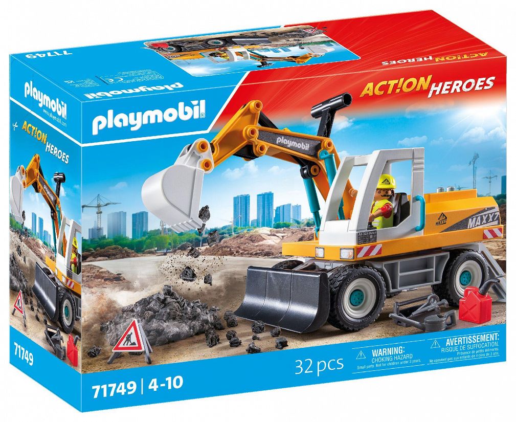Playmobil - Action Heroes DUŻA KOPARKA z ruchomą łopatą 71749