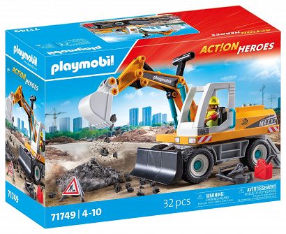 Playmobil - Action Heroes DUŻA KOPARKA z ruchomą łopatą 71749