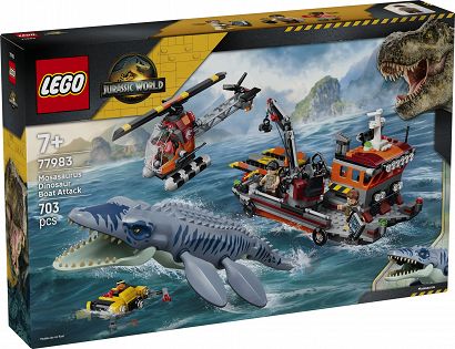 LEGO® 77983 Jurassic World - Atak mozazaura na łódź