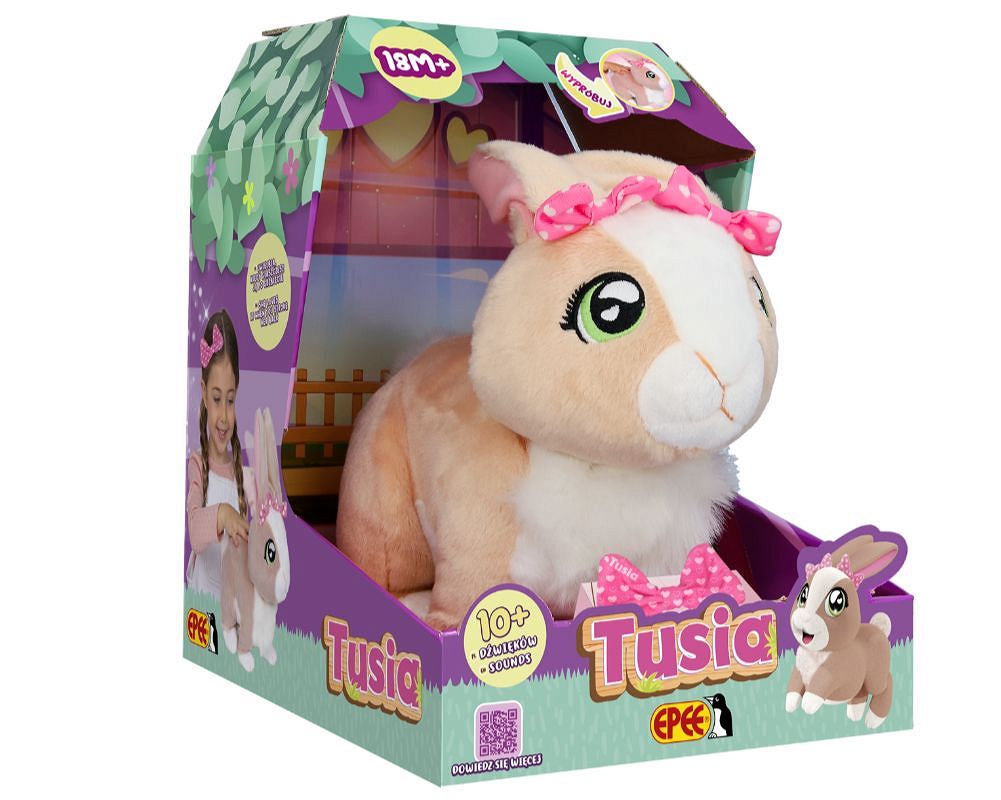 Tusia - królik interaktywny + kokardka do włosów Epee