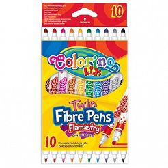 Flamastry dwustronne 10 kolorów COLORINO