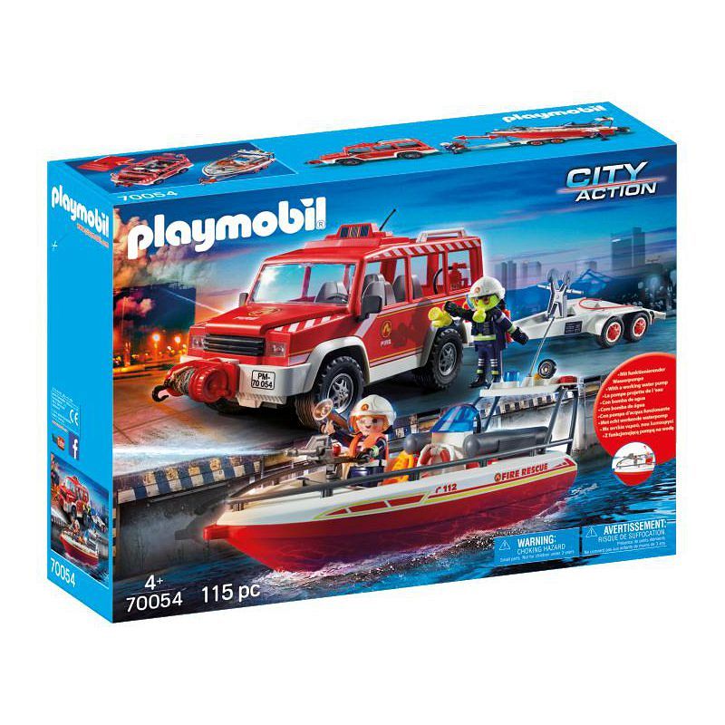 Playmobil Samochód Strażacki z Łodzią Strażacką 70054